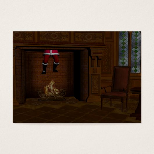 サンタクロース来が煙突から出て (正面)