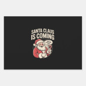 サンタクロース来の彼女はクリスマスのおもしろいクリスマスを言った ラッピングペーパーシート (正面)