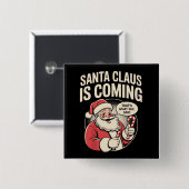 サンタクロース来の彼女はクリスマスのおもしろいクリスマスを言った 缶バッジ (正面&裏面)