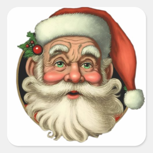 サンタクロース来はスマイルだ スクエアシール (正面)