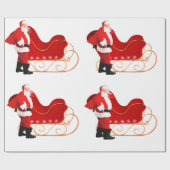 サンタクロース来はタウンラッピング紙 ラッピングペーパー (フラット)