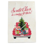 サンタクロース来はタウンレッドトラックへ ミディアムペーパーバッグ (正面)