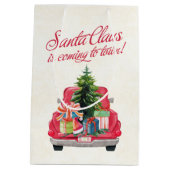 サンタクロース来はタウンレッドトラックへ ミディアムペーパーバッグ (裏面)