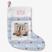 サンタクロース来はトナカイの名前と写真 スモールクリスマスストッキング (正面)