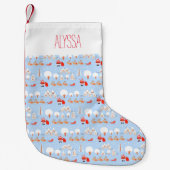 サンタクロース来はトナカイの名前 スモールクリスマスストッキング (正面)