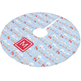 サンタクロース来はトナカイ・モノグラムと一緒だ ブラッシュドポリエステルツリースカート