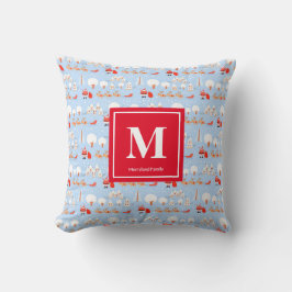 サンタクロース来はトナカイMonogram V3 Red クッション