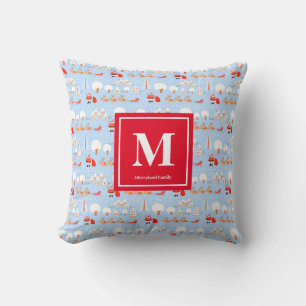 サンタクロース来はトナカイMonogram V3 Red クッション