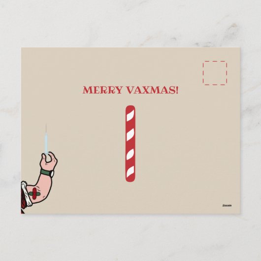 サンタクロース来はワクチンを接種して町に行く シーズンポストカード (裏面)