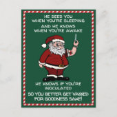 サンタクロース来はワクチンを接種して町に行く シーズンポストカード (正面)