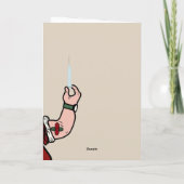 サンタクロース来はワクチン接種で町に行く シーズンカード (裏面)