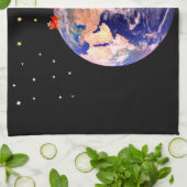 サンタクロース来は町のキッチンタオルへ キッチンタオル (折り畳み)