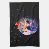 サンタクロース来は町のキッチンタオルへ キッチンタオル (縦)