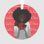 サンタクロース来は町の白象へ オーナメント (裏面)