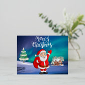 サンタクロース来は町クリスマスのはがき 箔シーズンポストカード (立ち正面)