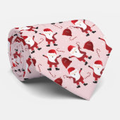 サンタクロース柄キャンディカネスレッドホワイト ネクタイ (ロール)