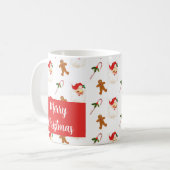サンタクロース柄 メリークリスマス コーヒーマグカップ (正面左)