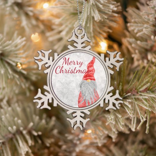 サンタクロース格言オンスノーウィーフィールド スノーフレークピューターオーナメント (ツリー)