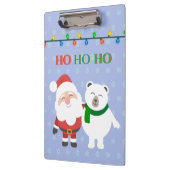 サンタクロース極熊かわいいホホホホホクリスマス クリップボード (左)