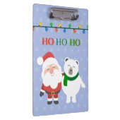 サンタクロース極熊かわいいホホホホホクリスマス クリップボード (右)