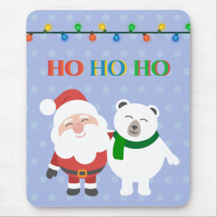 サンタクロース極熊かわいいホホホホホクリスマス マウスパッド