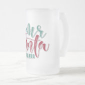 サンタクロース氏グラスビールマグ フロストグラスビールジョッキ (正面右)