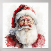 サンタクロース水彩スケッチクリスマス ポスター (正面)