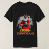 サンタクロース消防士クリスマス Tシャツ (デザイン正面)