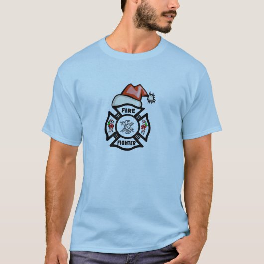 サンタクロース消防士 Tシャツ (正面)