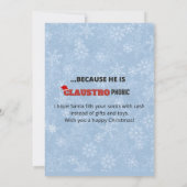 サンタクロース煙突の雪のおもしろい結晶のジョークブルー (裏面)