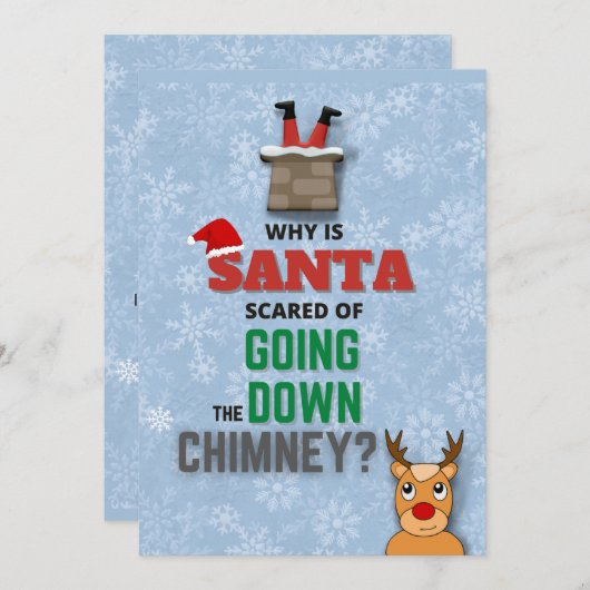 サンタクロース煙突の雪のおもしろい結晶のジョークブルー (正面/裏面)