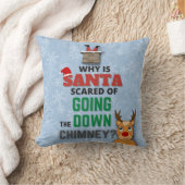 サンタクロース煙突の雪のおもしろい結晶のジョークブルー クッション (ブランケット)