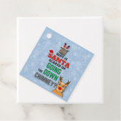 サンタクロース煙突の雪のおもしろい結晶のジョークブルー フェイバータグ (インサイチュ)