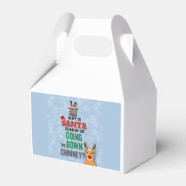 サンタクロース煙突の雪のおもしろい結晶のジョークブルー フェイバーボックス