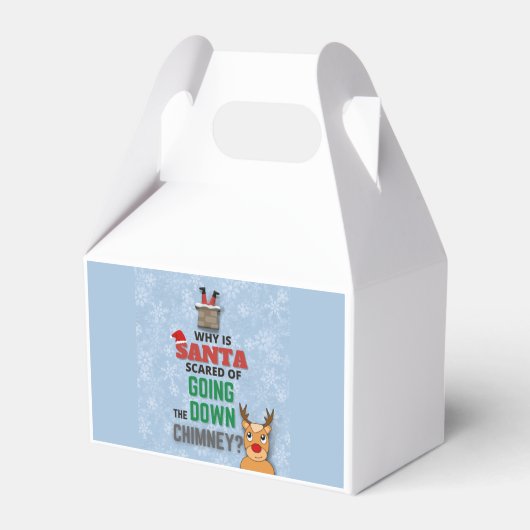 サンタクロース煙突の雪のおもしろい結晶のジョークブルー フェイバーボックス (正面サイド)