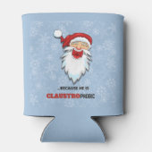 サンタクロース煙突の雪のおもしろい結晶のジョークブルー 缶クーラー (裏面)