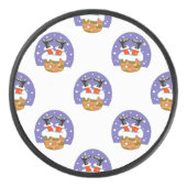 サンタクロース煙突，雪，クリスマス，新年 アイスホッケーパック (正面)