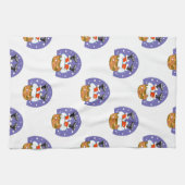 サンタクロース煙突，雪，クリスマス，新年 キッチンタオル (横)