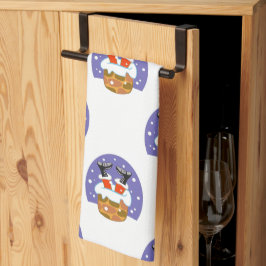 サンタクロース煙突，雪，クリスマス，新年 キッチンタオル