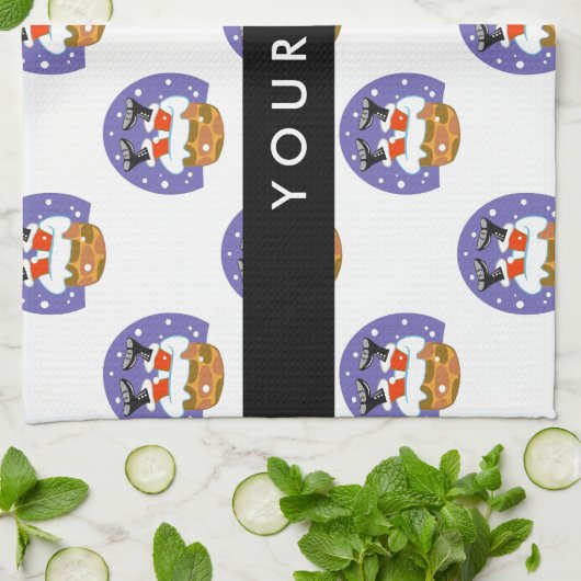 サンタクロース煙突，雪，クリスマス，新年 キッチンタオル (折り畳み)