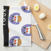 サンタクロース煙突，雪，クリスマス，新年 キッチンタオル (四つ折り)