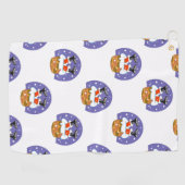 サンタクロース煙突，雪，クリスマス，新年 ゴルフタオル (横)