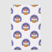 サンタクロース煙突，雪，クリスマス，新年 ゴルフタオル (正面)