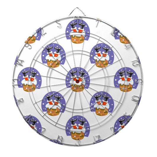 サンタクロース煙突，雪，クリスマス，新年 ダーツボード (正面)