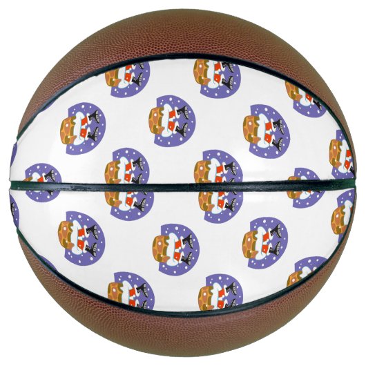 サンタクロース煙突，雪，クリスマス，新年 バスケットボール (正面)