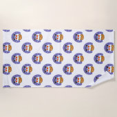 サンタクロース煙突，雪，クリスマス，新年 ビーチタオル (正面)