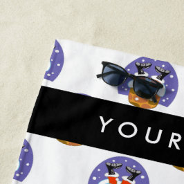 サンタクロース煙突，雪，クリスマス，新年 ビーチタオル