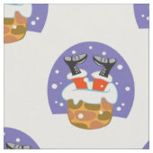 サンタクロース煙突，雪，クリスマス，新年 ファブリック (クローズアップ)