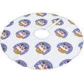 サンタクロース煙突，雪，クリスマス，新年 ブラッシュドポリエステルツリースカート (アングル)