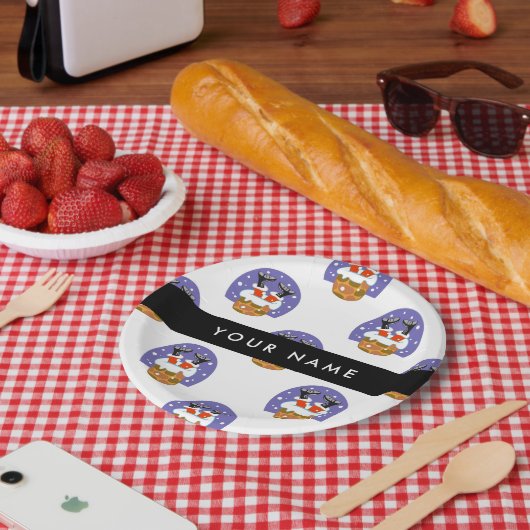 サンタクロース煙突，雪，クリスマス，新年 ペーパープレート (ピクニック)